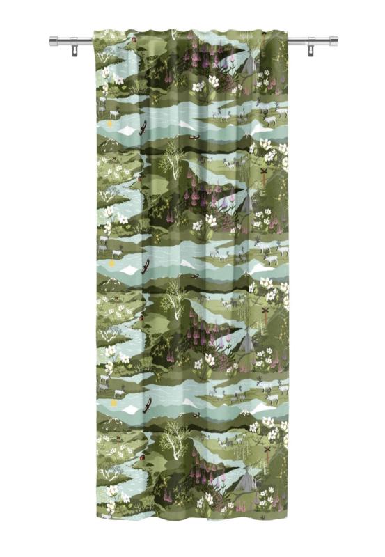 Gardinlängd Arvidssons Textil Fjällvandring Grön/Turkos 140x260cm 1-Pack at lavanille