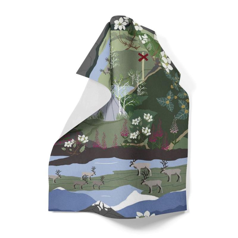 Arvidssons Textil Fjällvandring Kökshandduk Grön/Blå at lavanille