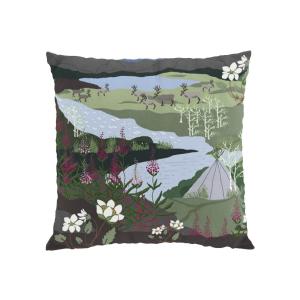 Kuddfodral Fjällvandring Grön/Blå 47x47cm Arvidssons Textil