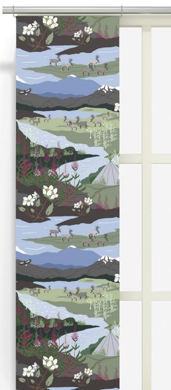 Panelgardin Grön/Blå Arvidssons Textil Fjällvandring 2-Pack at lavanille