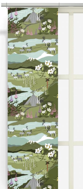Panelgardin Grön/Turkos Arvidssons Textil Fjällvandring 2-Pack at lavanille