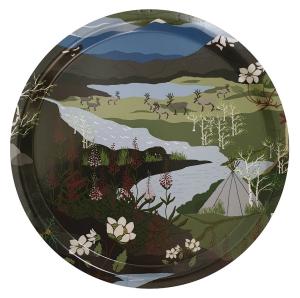 Arvidssons Textil Fjällvandring Rund Bricka Grön/Blå