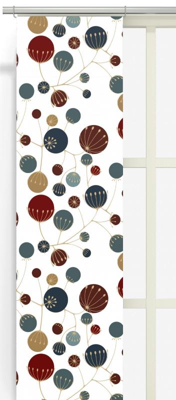 Panelgardin Arvidssons Textil Frö Blå/Röd 43x240cm 2-Pack at lavanille