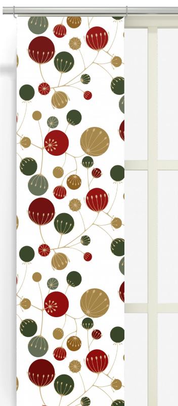 Panelgardin Arvidssons Textil Frö Röd/Grön 43x240cm 2-Pack at lavanille