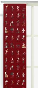 Arvidssons Textil Kalendertomtar Panelgardin 2-Pack Röd
