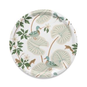 Arvidssons Textil Kärrleken Rund Bricka Offwhite/Grön 31cm