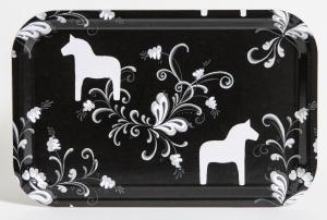 Arvidssons Textil Kurbits Rund Bricka Svart/Vit