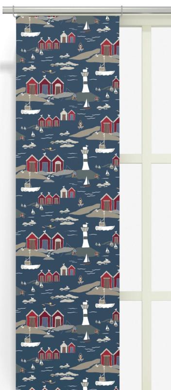 Panelgardin Arvidssons Textil Kust Blå 43x240cm 2-Pack at lavanille