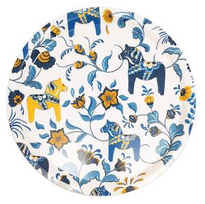 Arvidssons Textil Leksand Bricka Rund Blå/Gul 31cm