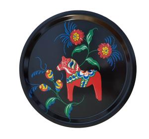 Arvidssons Textil Leksand Bricka Rund Svart 31cm