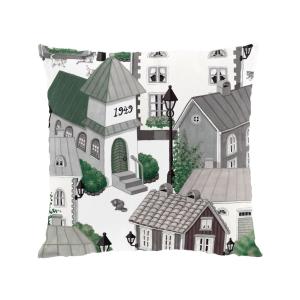 Kuddfodral Lyckeby Blommor Grå 47x47cm Arvidssons Textil