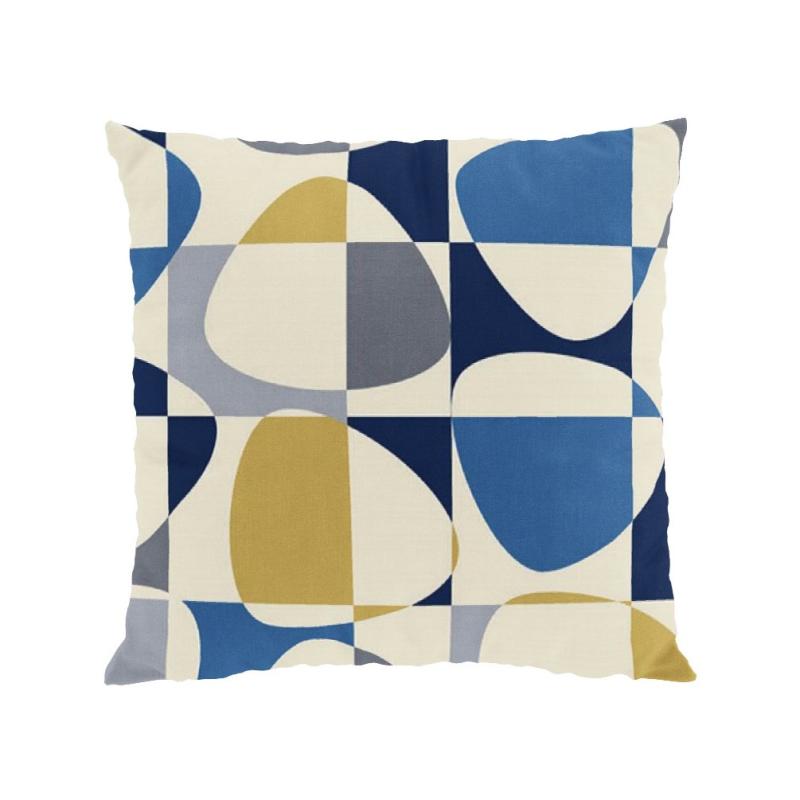 Arvidssons Textil Mosaik Kuddfodral Blå/Gul at lavanille