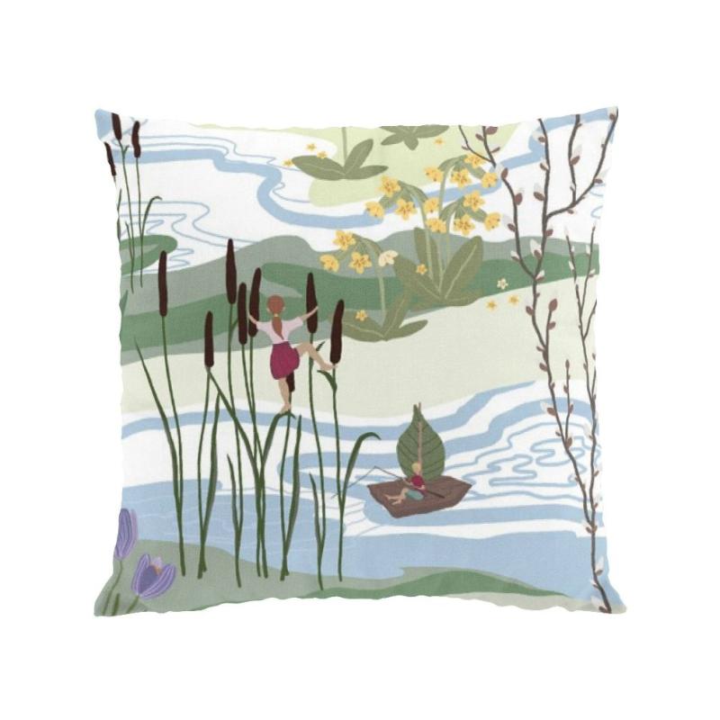 Arvidssons Textil Naturens Lycka Kuddfodral Grön 47x47cm at lavanille