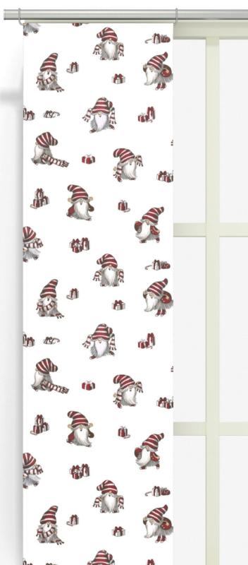 Panelgardin Arvidssons Textil Nisses Luva Offwhite/Röd 43x240cm 2-Pack at lavanille