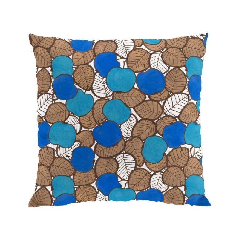 Arvidssons Textil Päppel Kuddfodral Blå/Brun 47x47cm at lavanille