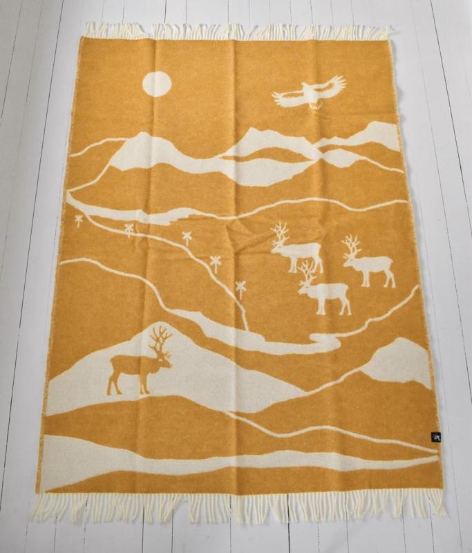 Arvidssons Textil Pläd Fjällvandring Gul 130x170cm at lavanille