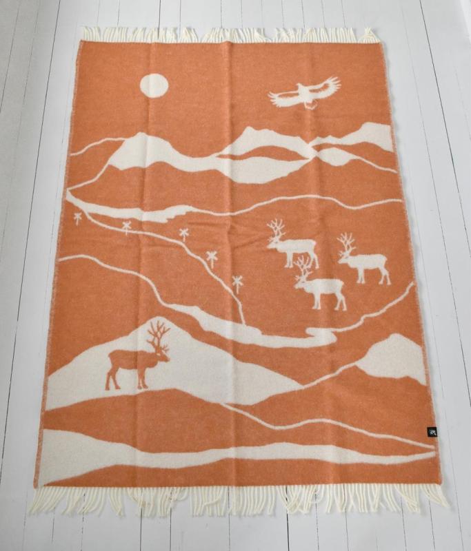 Arvidssons Textil Pläd Fjällvandring Orange 130x170cm at lavanille