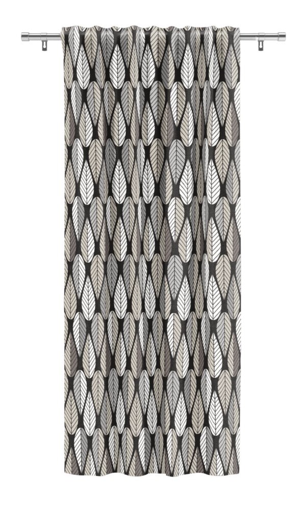 Arvidssons Textil Retro Blader Gardin 140x240cm Svart