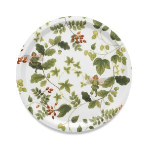 Arvidssons Textil Skogsälvan Rund Bricka Offwhite/Grön