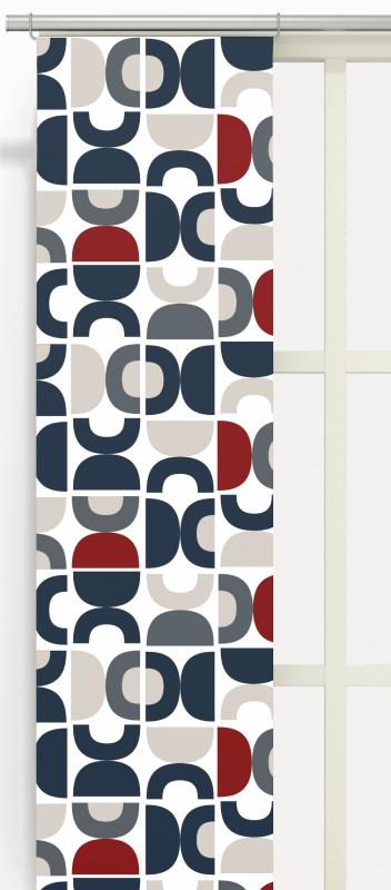 Panelgardin Blå Arvidssons Textil Spiraldans 2-Pack at lavanille