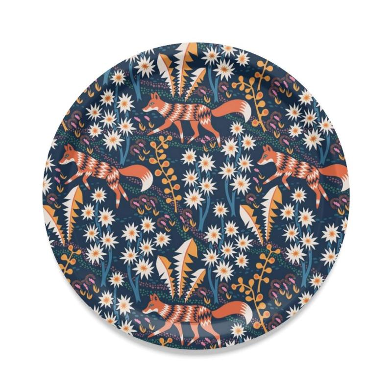 Arvidssons Textil Stjärnspeja Rund Bricka Mörkblå 31cm at lavanille