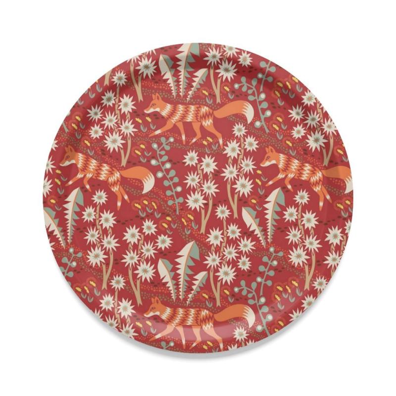 Arvidssons Textil Stjärnspeja Rund Bricka Röd 31cm at lavanille