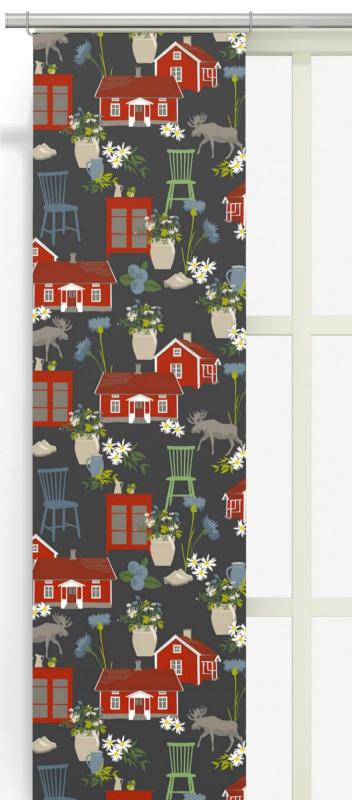 Panelgardin Arvidssons Textil Strövtåg Grå 43x240cm 2-Pack at lavanille