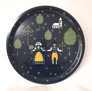 Arvidssons Textil Sverige Rund Bricka Blå 31cm