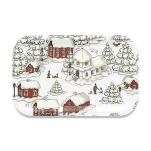 Arvidssons Textil Timmerbyn Bricka Offwhite/Röd