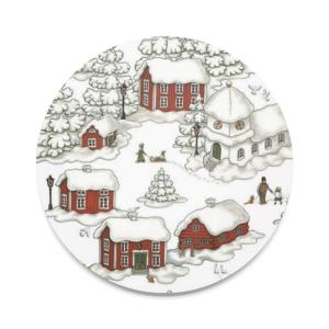 Arvidssons Textil Timmerbyn Grytunderlägg Offwhite/Röd