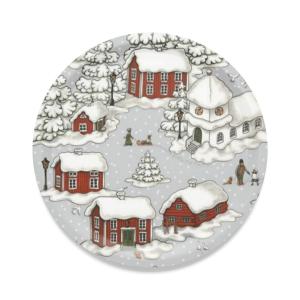 Arvidssons Textil Timmerbyn Rund Bricka Grå