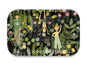 Arvidssons Textil Trädgård Bricka Svart/Grön