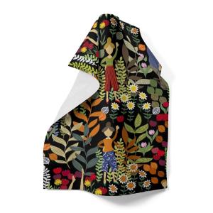 Arvidssons Textil Trädgård Kökshandduk Svart/Orange