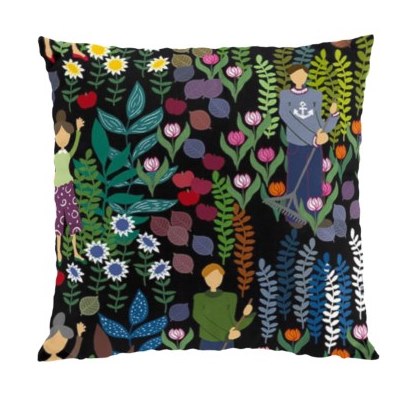 Arvidssons Textil Trädgård Kuddfodral Svart 47x47cm at lavanille