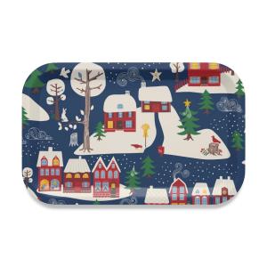 Arvidssons Textil Vintertid Bricka Mörkblå 27x20cm