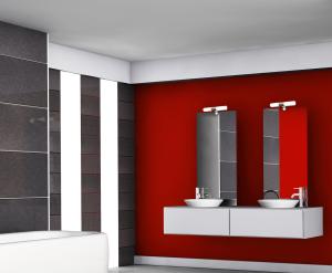 Badrumslampa Vägglampa Krom/Opalvit Dubbel Aneta Cosenza