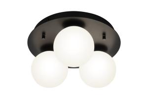 Badrumslampa Plafond 3L Svart/Opalvit Aneta Lighting Nicosia