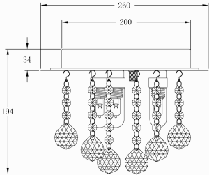 Badrumslampa Plafond Krom/Klar Aneta Lighting Nicoline 26cm