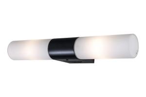 Badrumslampa Vägglampa Svart/Opalvit Dubbel Aneta Cosenza