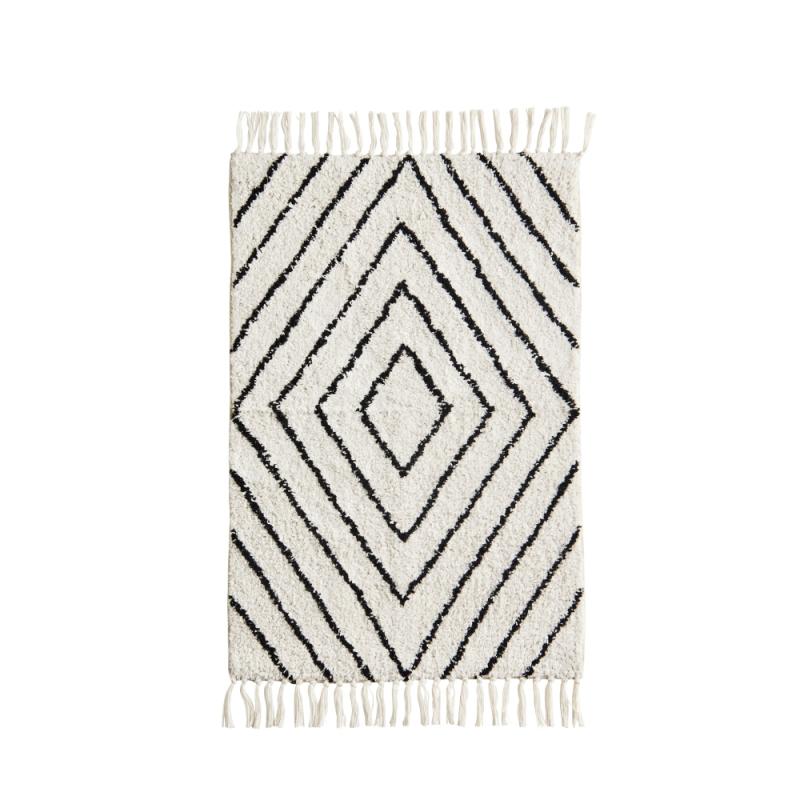 Badrumsmatta Offwhite/Svart Madam Stoltz 60x90cm at lavanille