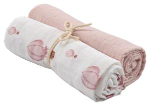 Barnfilt Borganäs of Sweden Ballong Muslin Rosa 70x70cm 2-Pack