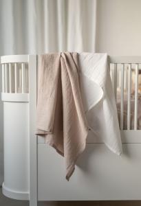 Babyfilt Borganäs of Sweden Muslin Sand/Vit 70x70cm 2-Pack
