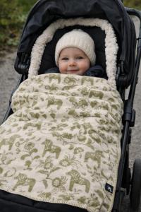 Barnfilt Ull Arvidssons Textil Leksand Grön 65x95cm