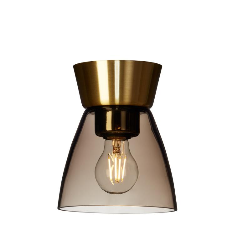 Plafond IP21 Glas Rökfärgat/Mässing Dimbar Belid Bizzo 16,5cm at lavanille