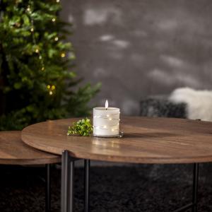 Blockljus LED Star Trading Flamme Dew Vit 8x10cm