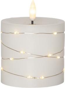 Blockljus LED Star Trading Flamme Dew Vit 8x10cm