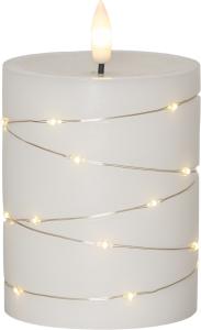 Blockljus LED Star Trading Flamme Dew Vit 8x12,5cm
