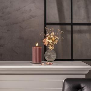 Blockljus LED Star Trading Flamme Swirl Rosa 7,5x15cm