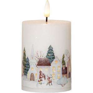 Blockljus LED Star Trading Flamme Winterland 7,5x13,5cm