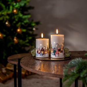 Blockljus LED Star Trading Flamme Winterland 7,5x16cm